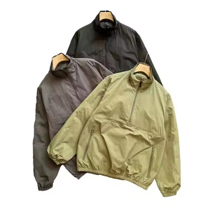 Haute qualité Logo personnalisé hommes 1/4 Zip col montant coupe-vent léger quart fermeture éclair vestes de survêtement pour l'hiver - Product Image 1
