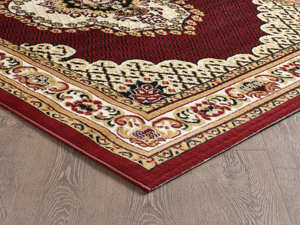 Alfombra turca de lujo hecha a máquina, de polipropileno BCF, color rojo intenso, premium, para sala de estar, del fabricante de Gaziantep. - Product Image 3