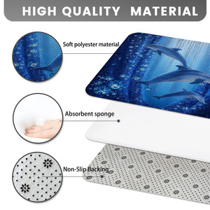 Ensemble de tapis de bain imprimés sur mesure pour salle de bain, tapis antidérapant pour douche, rideau de douche - Product Image 4