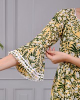 Hari Tara Gelbes Baumwollkleid für Damen Bequeme Alltags- und Freizeitkleidung zum Bestpreis