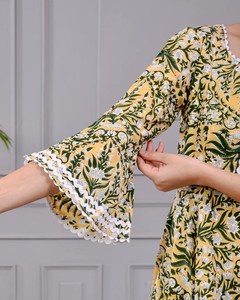 Vestido Amarillo Hari Tara de Algodón para Mujer, Cómodo para Uso Diario y Casual al Mejor Precio - Product Image 3