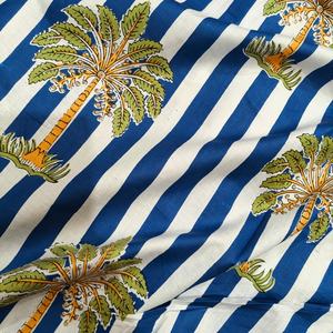 Palm Tree Block Print Cotton Cambric 60x60 Running Fabric Traditional Jaipuri Print Eco-Friendly Organic Curtain Craft Boys - Product Image 6