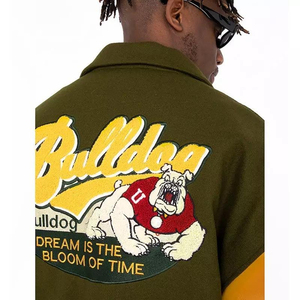 Fabricante OEM personalizado de alta calidad Chenille bordado hombres Universidad personalizado béisbol bombardero Letterman cuero Varsity chaqueta - Product Image 4