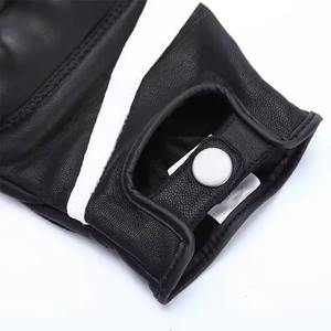 ถุงมือขี่มอเตอร์ไซค์หนังแท้สำหรับผู้ชาย, ถุงมือขี่มอเตอร์ไซค์บนถนนแข่งรถสีแดงสีดำถุงมือกันไฟสำหรับใช้ในฤดูร้อนฤดูหนาว - Product Image 5