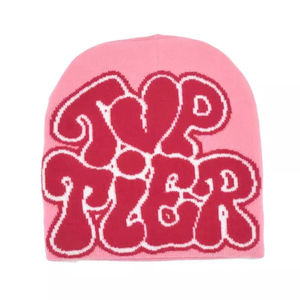 Prix ajustable Bonnet en jacquard tricoté avec lettre personnalisé avec votre logo Bonnet en jacquard de sport à revers Mode Hiver Bonnet en jacquard - Product Image 2