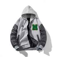 Veste universitaire en toile polyester personnalisée de haute qualité pour hommes, style streetwear d'hiver, imperméable, coupe-vent, réversible, designs vintage