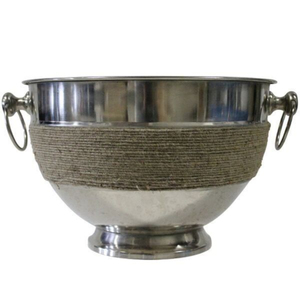 Bol à punch élégant en cuivre martelé finition or rose sur piédestal pour bars, hôtels, mariages et événements festifs (vente en gros) - Product Image 3