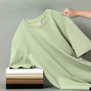 Camiseta de Hombre de Alta Calidad, 100% Algodón, Tela de Lona, Lujosa, Lisa, Gruesa, Unisex, Corte Regular, Secado Rápido, Transpirable - Product Image 2