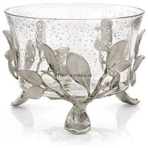 Texture fantaisie unique couleur argent finition qualité supérieure métal fait Antique Designer bol Table pièce maîtresse et fournitures de décoration - Product Image 6