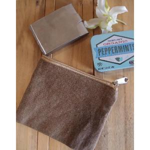 Portable <b>Mini</b> Flat Zippered Jute Blend <b>Canvas</b> Pouch - Product Image 5