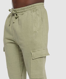 Pantalones de chándal de algodón personalizados para hombre, pantalones de entrenamiento de ajuste atlético, ropa de gimnasio transpirable suave, pantalones con puños - Product Image 3