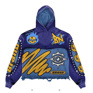 Conjuntos de Invierno de Ropa Urbana Vintage para Hombre de Marca Personalizada, Tallas Grandes, Sudadera Corta con Estampado Sólido y Pantalones, Chándales de Talla Personalizada - Product Image 3