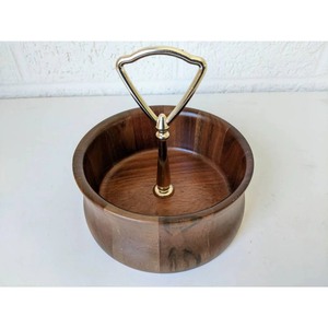 Bol en bois de style tendance bol en bois d'accent moderne de luxe unique ustensiles de cuisine élégants - Product Image 2