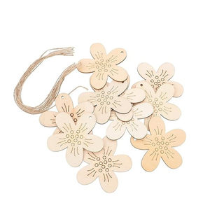 Decorazioni Pasquali in <span class=keywords><strong>Legno</strong></span> a Forma di Fiore, Ritagli Decorativi Non Finiti, Dischi in <span class=keywords><strong>Legno</strong></span> Grezzo per Fai da Te e Artigianato - Product Image 3