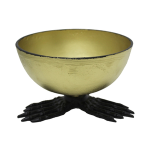 Iron Metal Serving Bowl With Stand Gold Finish Kitchen & <b>Table</b> <b>Top</b> Round Shape and <b>Decorative</b> Bowls Handmade Bulk - Product Image 2