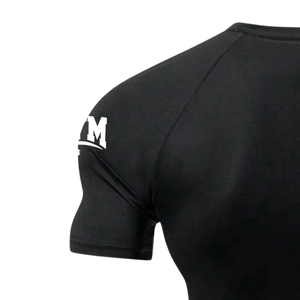 Camiseta de Compresión Negra para Hombre, Manga Corta, Corte Ajustado, para Entrenamiento Deportivo, Gimnasio, Ejercicio, Fitness, Running, Capa Base Deportiva de 200g - Product Image 4