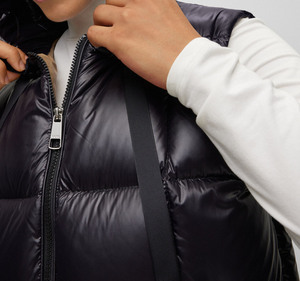 Chaqueta de plumón ligera para invierno, chaleco corto, manga corta, estampado liso, abrigos de piel a precio económico - Product Image 3