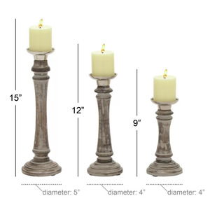 Ensemble de 3 porte-bougies en bois pour la décoration de Noël, de la maison, de mariage, de table, art moderne fait main, tailles personnalisées uniques - Product Image 6