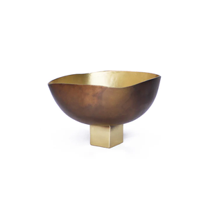 Bol de service rond moderne en acier inoxydable doré, idéal pour les noix, les salades, les fruits - Décoration d'intérieur avec motif plantes/fleurs - Product Image 2