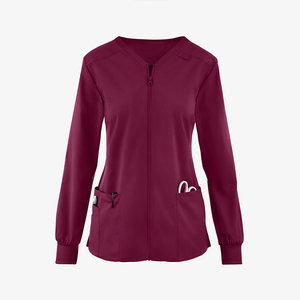 Veste de gommage pour femmes gommages d'hôpital unisexe confortable veste d'allaitement à fermeture éclair vestes de gommage médical Logo personnalisé - Product Image 4
