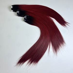 ผมตรงแบบมัดกระดูกผมตรงแบบคู่สีเบอร์กันดีต่อผมตรงจาก100% - Product Image 3