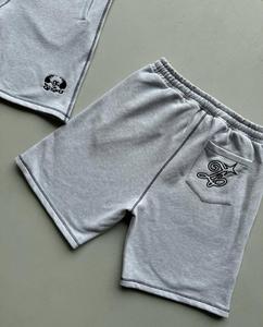 Pantalones cortos de algodón de peso pesado para hombre, ropa de calle con estampado gráfico Vintage de gran tamaño, tejido de talla grande Formal de talla grande Vintage de gran tamaño - Product Image 3