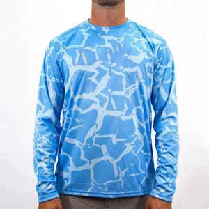 เสื้อตกปลาป้องกันแสงแดด UPF 50 + พิมพ์ซับลิเมชันโพลีเอสเตอร์สแปนเด็กซ์ - Product Image 1