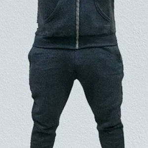 Survêtement décontracté 2 pièces avec fermeture éclair complète Jogging Sweat-shirt Workout Sports Set Sportswear Sweatsuits pour hommes - Product Image 2