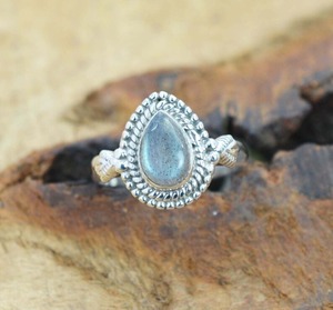 Anillo de plata estilo bohemio hecho a mano, joyería de plata de ley 925, piedra preciosa labradorita, anillo de tendencia, joyería para mujer, regalo para ella - Product Image 2