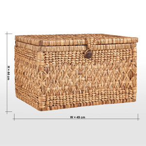 Nuevo diseño de camión de lavandería de almacenamiento tejido a mano de las mejores fibras de jacinto de agua caliente al por mayor para la decoración del hogar y tela de almacenamiento - Product Image 5