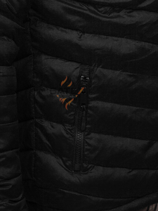 Chaqueta de Invierno para Hombre con Capucha, Impermeable, con Efecto Burbuja, Forro Polar, Cierre de Cremallera, Estilo Urbano, Talla Grande, Nailon Frontal - Product Image 6