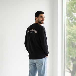 Camiseta de Manga Larga con Cuello Redondo, 100% Algodón, Casual, Unisex, Corte Holgado, Transpirable, Diseño Estampado The Fajr Club - Product Image 4