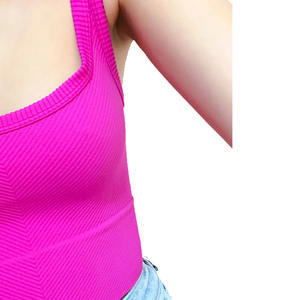 Best Selling Women's Premium Quality 100% Cotton Tank <b>Tops</b> <b>Beaded</b> Knitted Sublimation Slim Fit in Solid Colors for All Ages - Product Image 2
