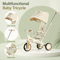 Tricycle multifonctionnel 5 en 1 pour bébé avec poignée de poussée, auvent, siège de sécurité réglable, tricycle pour tout-petit, fournisseur d'usine OEM