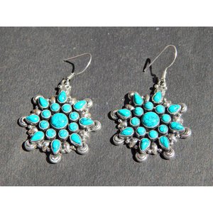 Pendientes de Plata de Ley 925 con Piedras Preciosas de Turquesa Natural, Joyería Hecha a Mano, Regalo para Ella, Modelo E0745-GS - Product Image 4