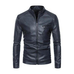 Veste de moto en cuir véritable pour homme, coupe ajustée, style décontracté, tissu polyester, cuir non importé, automne 2025 - Product Image 6