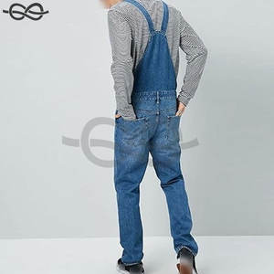 Salopette ample en jean pour homme Bretelles réglables Poches Style décontracté à la mode Combinaison confortable Vêtements de travail - Product Image 6