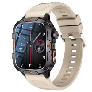 Reloj inteligente QX12 de 1.96 pulgadas con pantalla OLED cuadrada, monitor de actividad física, resistente al agua IP67, pantalla táctil, para hombres, compatible con Android e iOS. - Product Image 4