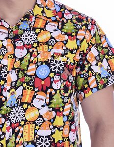 2023 summer mens clothing custom print polyester mens plus size <b>short</b> <b>sleeve</b> collar <b>button</b> <b>up</b> aloha beach hawaiian floral <b>shirts</b> - Product Image 3
