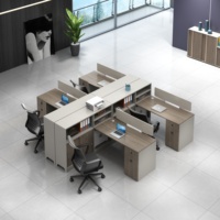 Bureau de luxe Double face ordinateur poste de travail Table moderne ouvert modulaire 4 personnes bureau