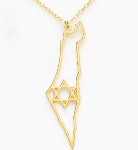 Collar con contorno de la estrella de David del <span class=keywords><strong>mapa</strong></span> de <span class=keywords><strong>Israel</strong></span> de acero inoxidable 316L Collar fabricado en fábrica de joyería judía de Venta caliente - Product Image 3