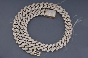 High Quality Legacy Iced Standard <b>Moissanite</b> Diamond Studded 18mm Raised Prong Set Cuban <b>Chain</b> for Men's Hop Hop Fashion - Product Image 2