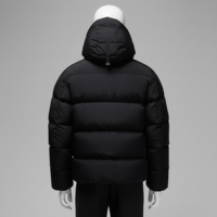 Blouson d'hiver matelassé pour homme grande taille, personnalisé OEM, en toile tricotée, avec fermeture éclair, imperméable, respirant, à capuche, chaud et rembourré de haute qualité