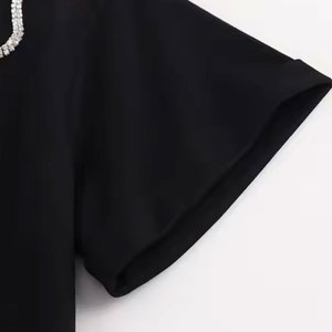 Wholesale Men <b>Rhinestone</b> T Shirt Design Luxury Casual <b>Top</b> Soft Cotton Comfortable Summer Wear - Product Image 4