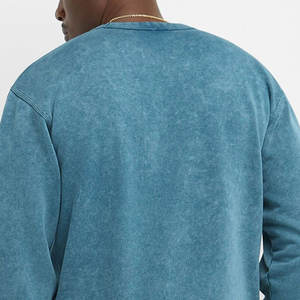 Nueva moda hombres ácido lavado sudadera Color sólido Alta Calidad Algodón polar conjunto último diseño - Product Image 5