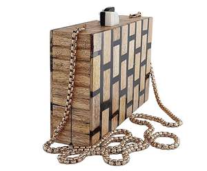Bolso de mano de madera hecho a mano, bolso de mano de madera de lujo para mujer, bolso de mano de madera en forma de caja hecho a mano, bolso de mano de madera de diseño - Product Image 2