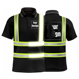 Polo haute visibilité T-shirt en polyester de réflexion de construction de travail de sécurité personnalisable avec bandes réfléchissantes de sécurité - Product Image 4