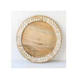 Placas de cargador de madera de mango Diseño de color natural Uso para bodas y eventos Hoteles Uso de vajilla para el hogar - Product Image 3