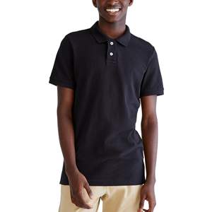 Polos de algodón 100% para hombre, estilo personalizado, informal, liso, manga corta, bordado, transpirable, patrón sólido, lona transpirable - Product Image 2