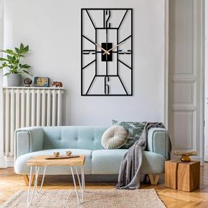 Elegante Reloj de pared cuadrado de metal negro con diseño minimalista moderno perfecto para sala de estar, dormitorio, oficina y pasillo - Product Image 4